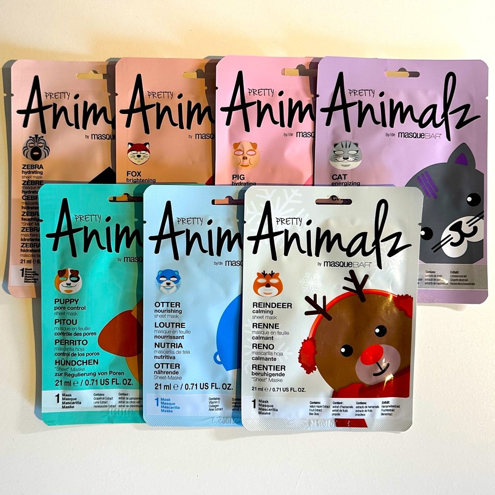 🆕 7 Pretty Animalz Sheet Masks